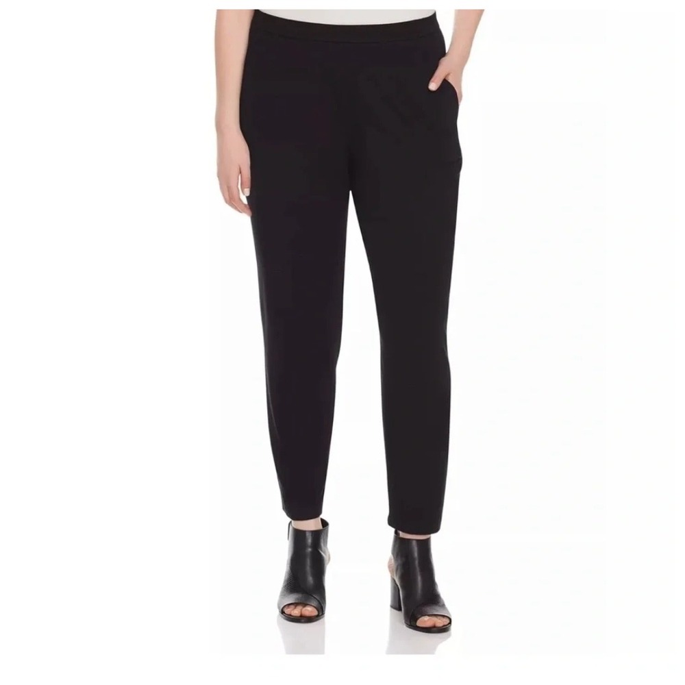 NWT Eileen Fisher Black Slim Ankle Pants Tencel Stretch Knit Pocket Plus Size 3X
